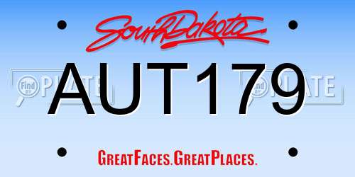 AUT179 South Dakota License Plate