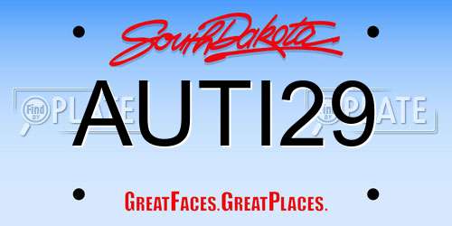 AUTI29 South Dakota License Plate