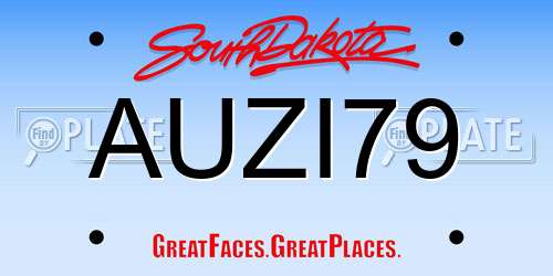 AUZI79 South Dakota License Plate