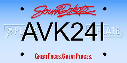 AVK24I South Dakota License Plate