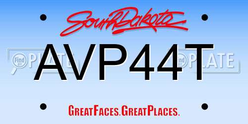AVP44T South Dakota License Plate