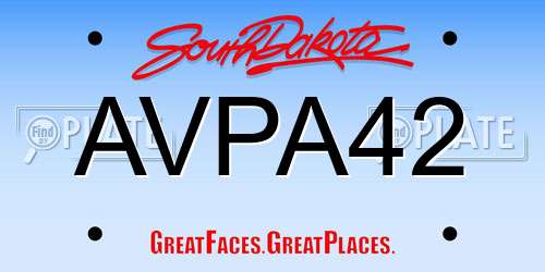 AVPA42 South Dakota License Plate