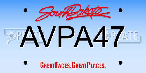 AVPA47 South Dakota License Plate