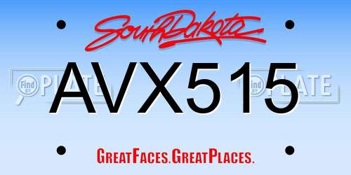 AVX515 South Dakota License Plate