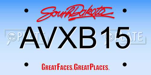 AVXB15 South Dakota License Plate