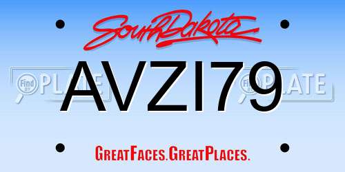 AVZI79 South Dakota License Plate