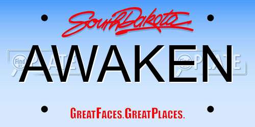 AWAKEN South Dakota License Plate