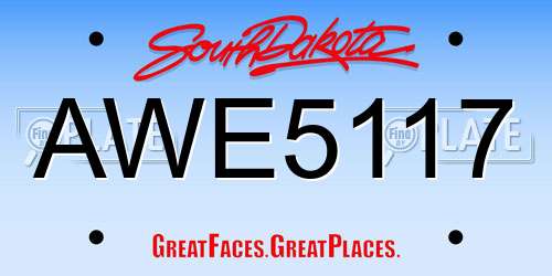 AWE5117 South Dakota License Plate