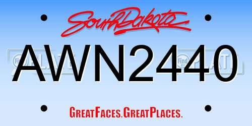 AWN2440 South Dakota License Plate