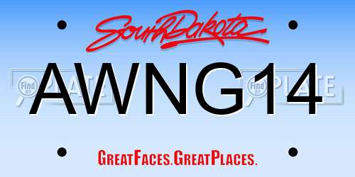 AWNG14 South Dakota License Plate