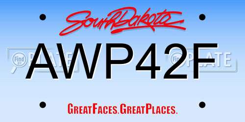 AWP42F South Dakota License Plate