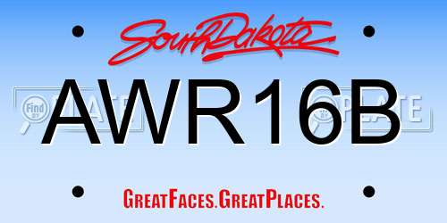 AWR16B South Dakota License Plate