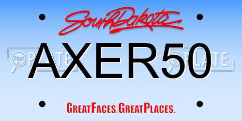 AXER50 South Dakota License Plate