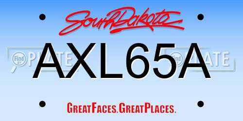 AXL65A South Dakota License Plate