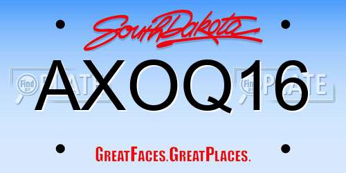 AXOQ16 South Dakota License Plate