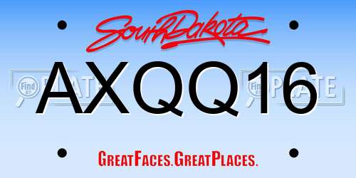 AXQQ16 South Dakota License Plate