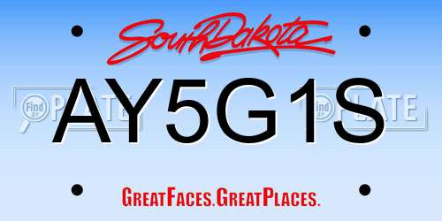 AY5G1S South Dakota License Plate