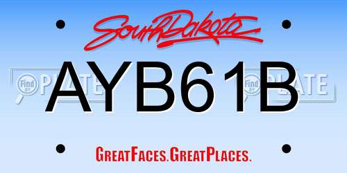 AYB61B South Dakota License Plate