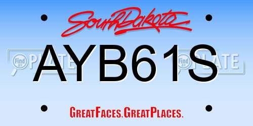 AYB61S South Dakota License Plate