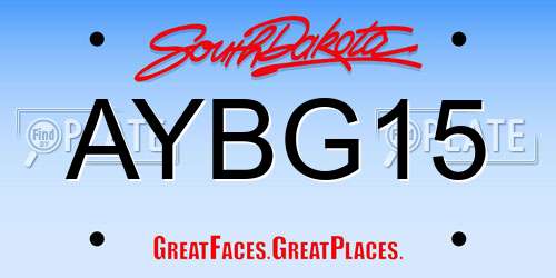 AYBG15 South Dakota License Plate