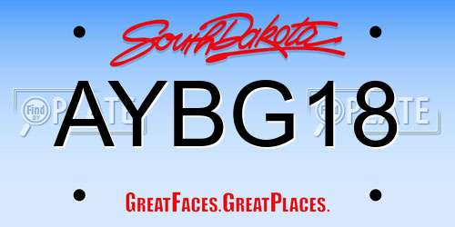 AYBG18 South Dakota License Plate