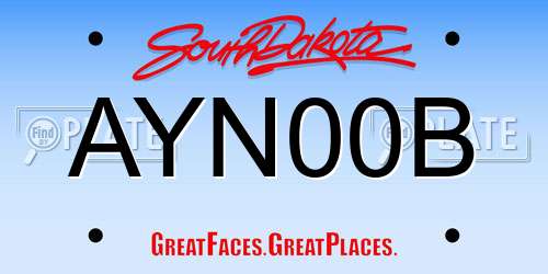 AYN00B South Dakota License Plate