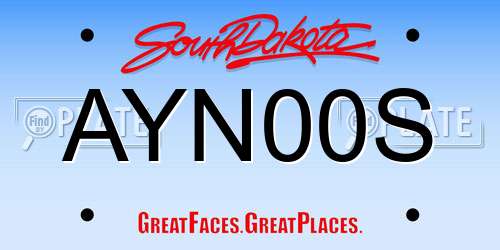 AYN00S South Dakota License Plate