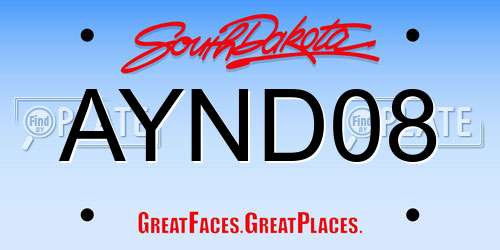 AYND08 South Dakota License Plate