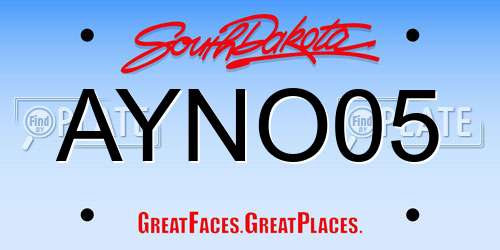 AYNO05 South Dakota License Plate
