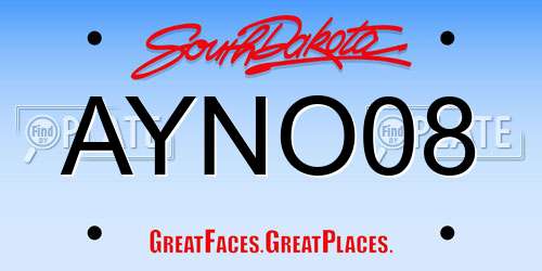 AYNO08 South Dakota License Plate