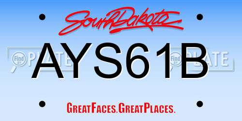 AYS61B South Dakota License Plate