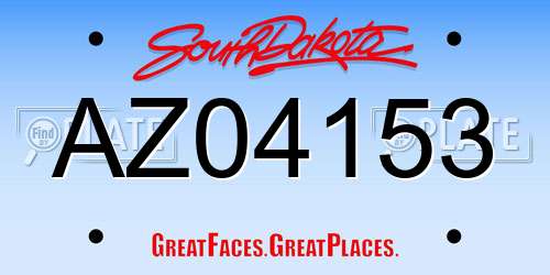 AZ04153 South Dakota License Plate