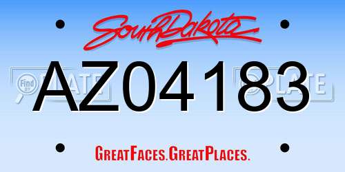 AZ04183 South Dakota License Plate