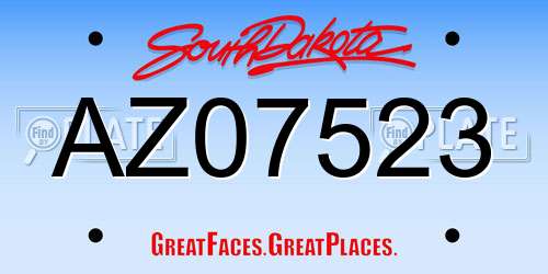AZ07523 South Dakota License Plate