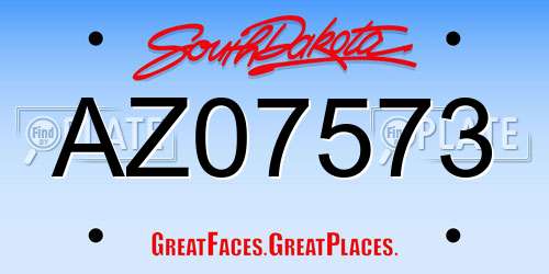 AZ07573 South Dakota License Plate