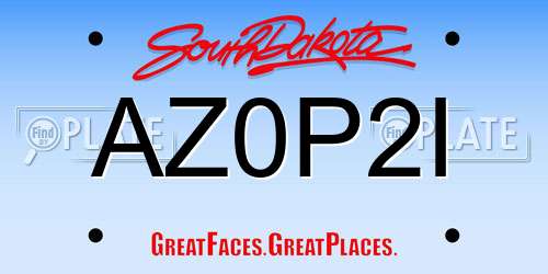 AZ0P2I South Dakota License Plate