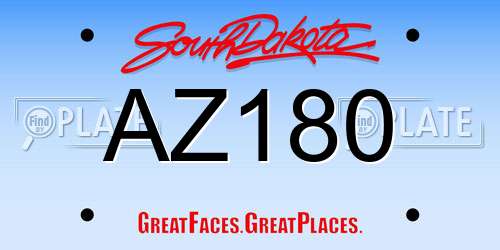 AZ180 South Dakota License Plate