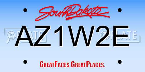 AZ1W2E South Dakota License Plate