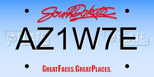 AZ1W7E South Dakota License Plate