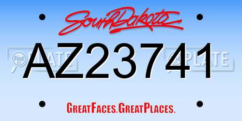 AZ23741 South Dakota License Plate