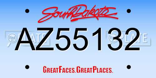 AZ55132 South Dakota License Plate