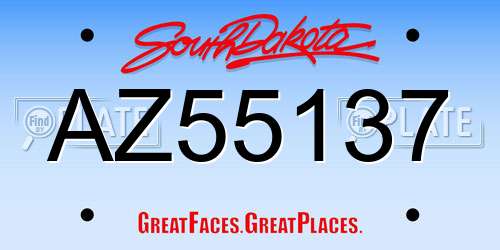 AZ55137 South Dakota License Plate