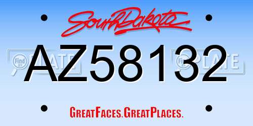 AZ58132 South Dakota License Plate