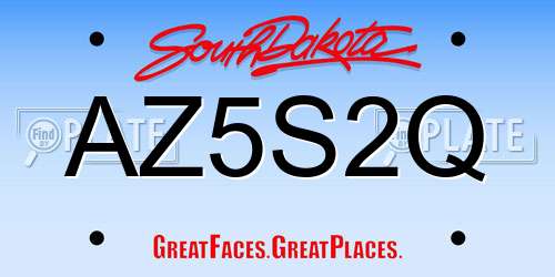 AZ5S2Q South Dakota License Plate