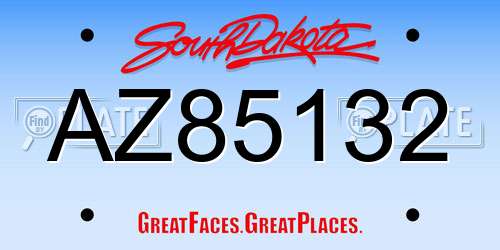 AZ85132 South Dakota License Plate