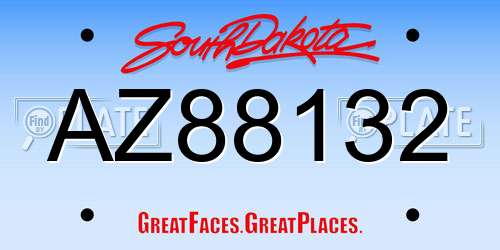AZ88132 South Dakota License Plate