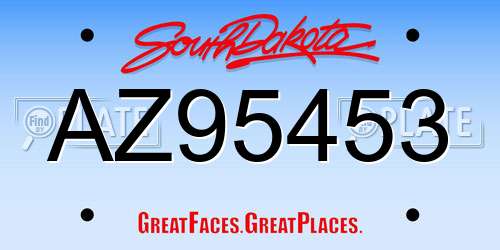 AZ95453 South Dakota License Plate