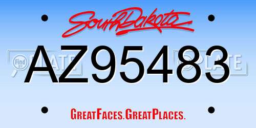 AZ95483 South Dakota License Plate