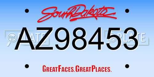 AZ98453 South Dakota License Plate