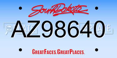 AZ98640 South Dakota License Plate